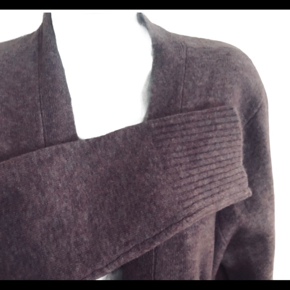 J. Crew Open-Front Cardigan Over-Size Slouchy Soft Yarn Plum M Cozy Winter - Picture 3 of 6